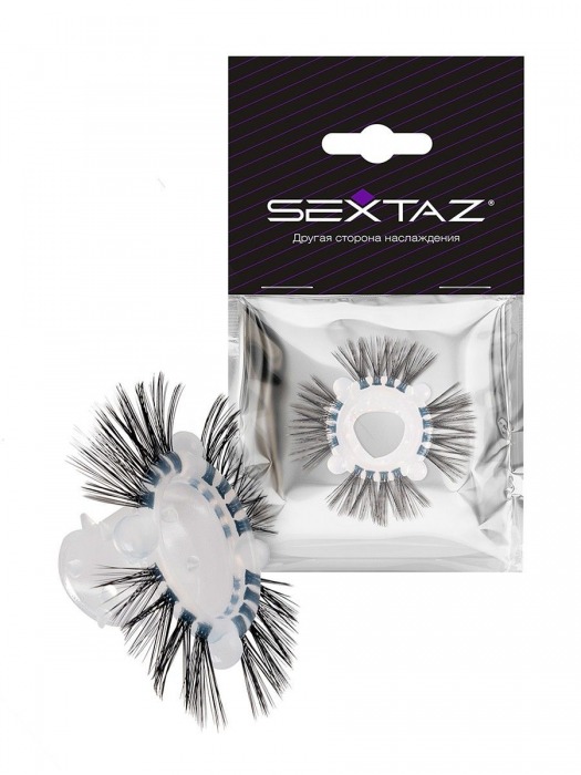 Эластичное эрекционное кольцо с черными «ресничками» - Sextaz - в Коврове купить с доставкой
