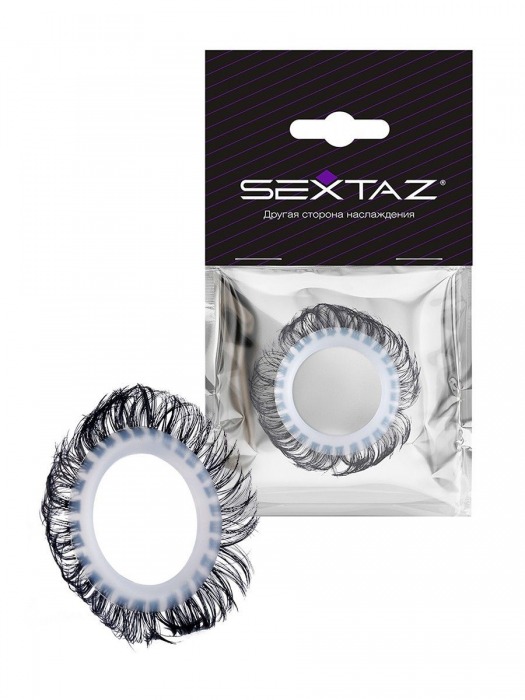 Эластичное эрекционное колечко с черными «ресничками» - Sextaz - в Коврове купить с доставкой