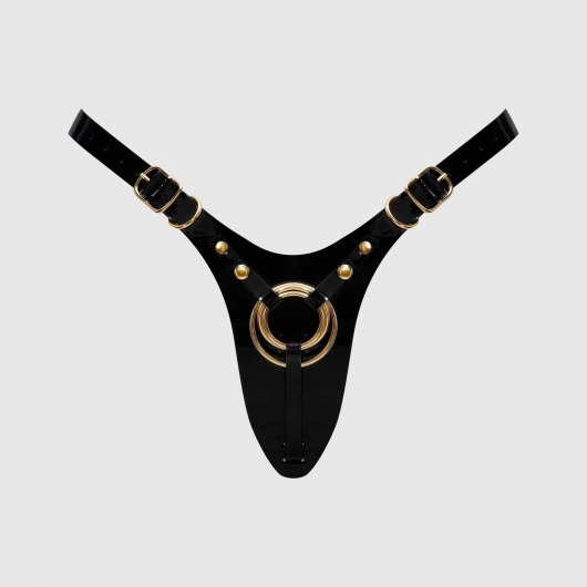 Черный пояс для фиксации насадок Strap-On-Me Leatherette Harness Fabulous - Strap-on-me - купить с доставкой в Коврове