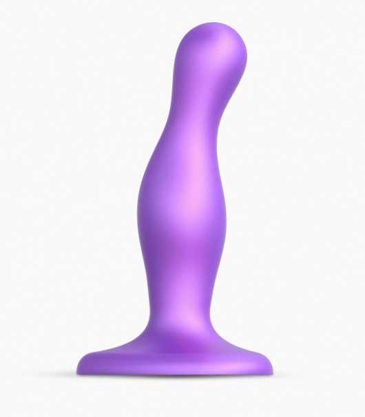 Фиолетовая насадка Strap-On-Me Dildo Plug Curvy size S - Strap-on-me - купить с доставкой в Коврове