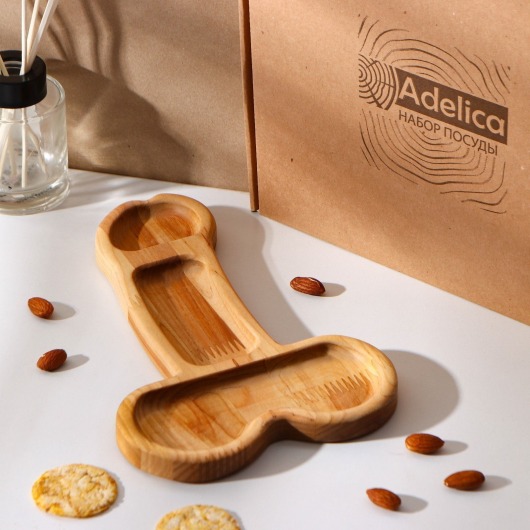 Деревянное блюдо для подачи в форме члена (25 х 16,5 х 1,7 см) - Сима-Ленд - купить с доставкой в Коврове