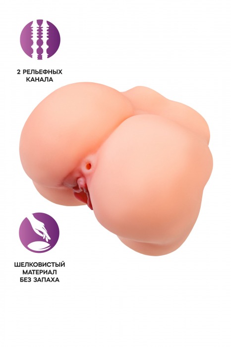 Реалистичный мастурбатор в форме попки с 2 любовными входами - No Name - в Коврове купить с доставкой
