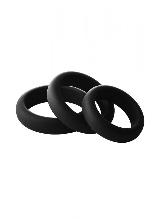 Набор из 3 черных эрекционных колец Smooth Silicone Cockring Pack - Dream Toys - в Коврове купить с доставкой