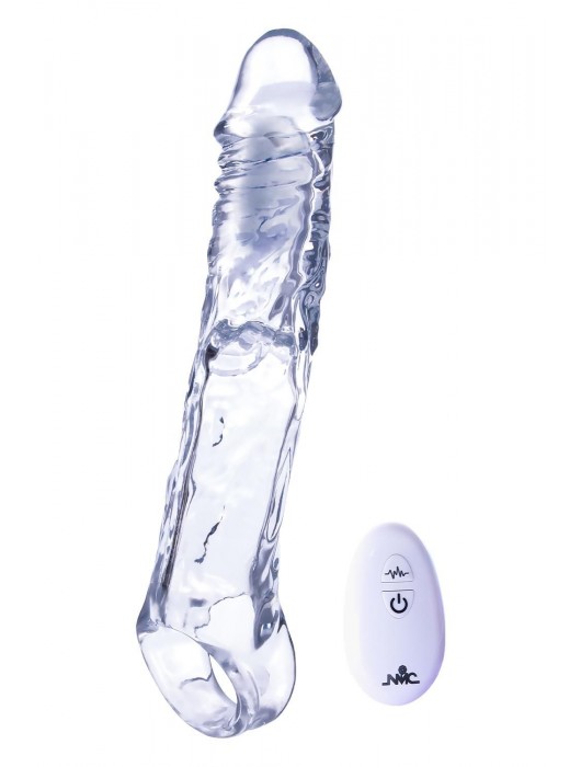 Прозрачная насадка-удлинитель Length Enhancer With Bullet с подхватом - 22,3 см. - NMC - в Коврове купить с доставкой