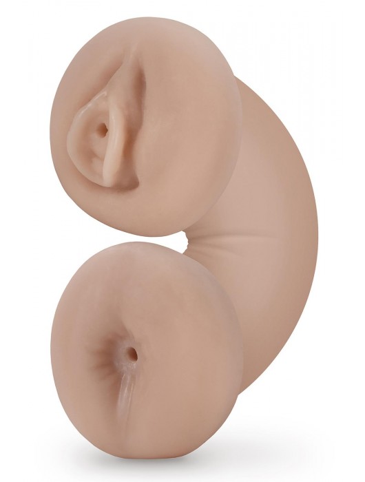 Телесный люминесцентный двусторонний мастурбатор Tasha - Blush Novelties - в Коврове купить с доставкой