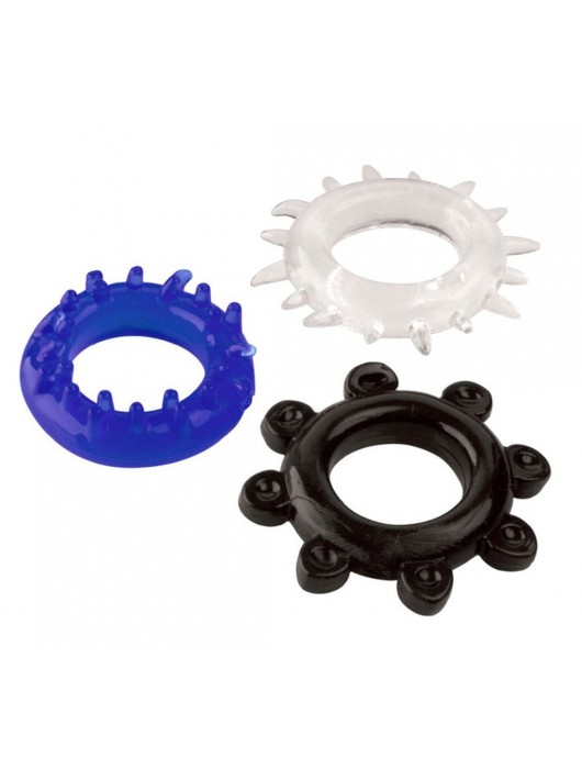 Набор из 3 эрекционных колец разного цвета и рельефа - Boys of Toys - в Коврове купить с доставкой