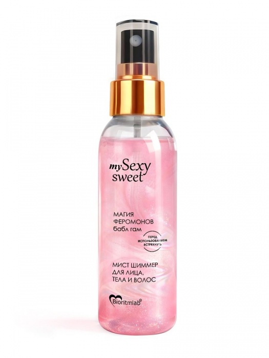 Мист для лица, тела и волос Sexy Sweet с ароматом бабл-гам, шиммером и феромонами - 95 мл. -  - Магазин феромонов в Коврове