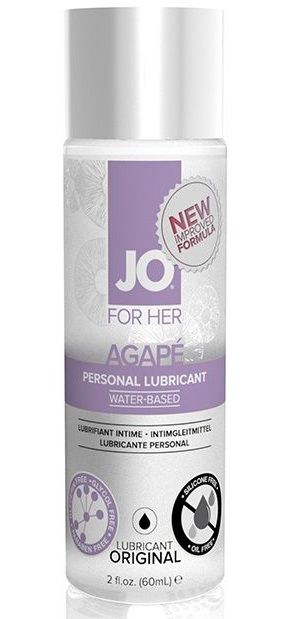 Лубрикант на водной основе для женщин JO AGAPE LUBRICANT ORIGINAL - 60 мл. - System JO - купить с доставкой в Коврове