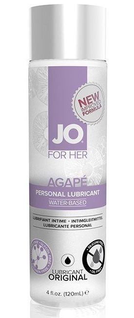 Женский лубрикант на водной основе JO AGAPE LUBRICANT ORIGINAL - 120 мл. - System JO - купить с доставкой в Коврове
