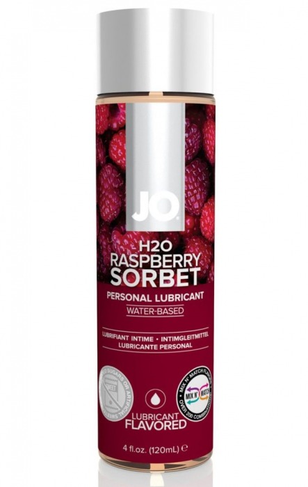 Лубрикант на водной основе с ароматом малины JO Flavored Raspberry Sorbet - 120 мл. - System JO - купить с доставкой в Коврове