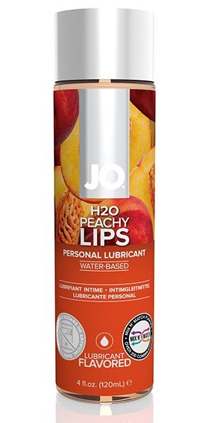 Лубрикант на водной основе с ароматом персика JO Flavored Peachy Lips - 120 мл. - System JO - купить с доставкой в Коврове