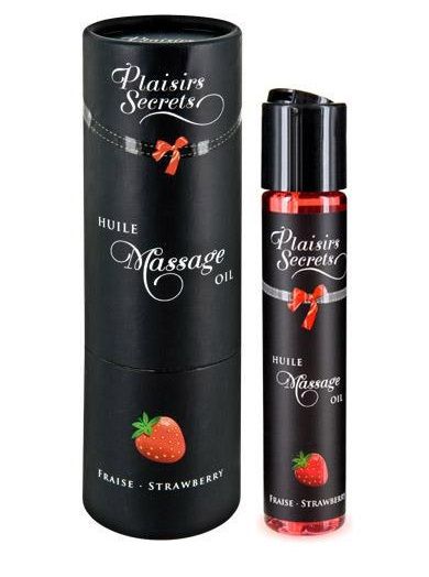 Массажное масло с ароматом клубники Huile de Massage Gourmande Fraise des Bois - 59 мл. - Plaisir Secret - купить с доставкой в Коврове