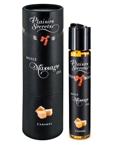 Массажное масло с ароматом карамели Huile de Massage Gourmande Caramel - 59 мл. - Plaisir Secret - купить с доставкой в Коврове