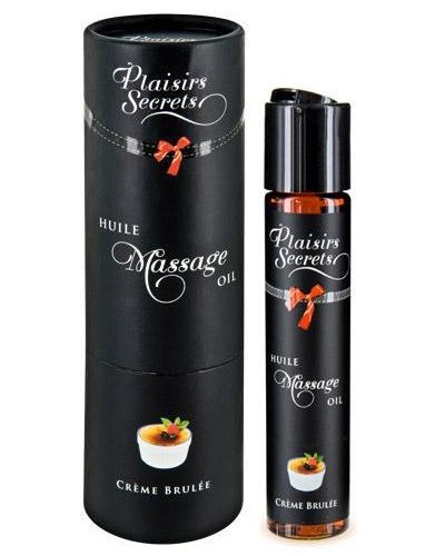 Массажное масло с ароматом крем брюле Huile de Massage Gourmande Creme Brulée - 59 мл. - Plaisir Secret - купить с доставкой в Коврове