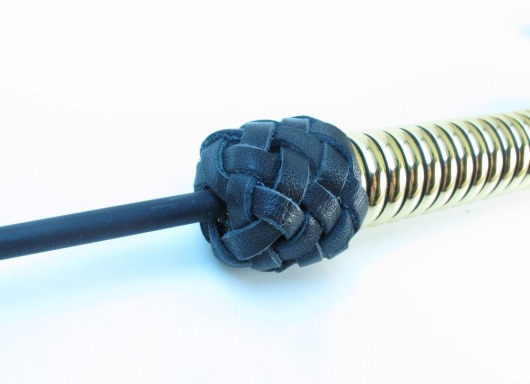 Чёрный королевский стек с золотистой рукоятью - 76 см. - БДСМ Арсенал - купить с доставкой в Коврове