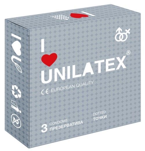 Презервативы с точками Unilatex Dotted - 3 шт. - Unilatex - купить с доставкой в Коврове