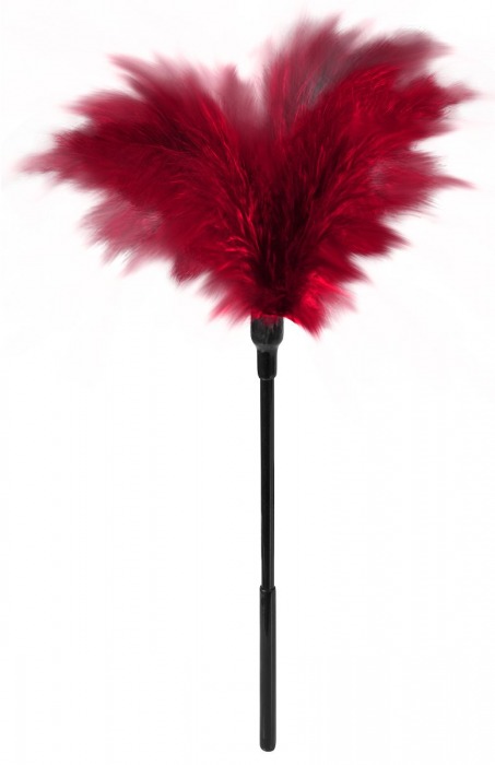 Пластиковая метелочка с красными пёрышками Small Feather Tickler - 32 см. - Blush Novelties - купить с доставкой в Коврове