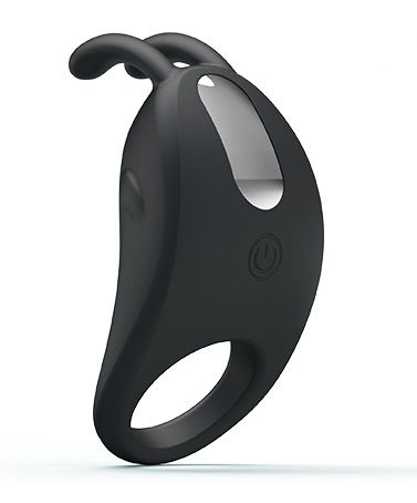 Чёрное эрекционное кольцо с вибрацией Rabbit Vibrator - Baile - в Коврове купить с доставкой