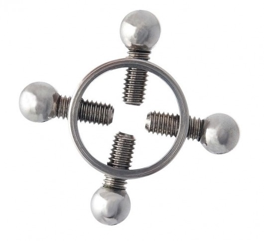 Серебристые зажимы для сосков на винтах - ToyFa - купить с доставкой в Коврове