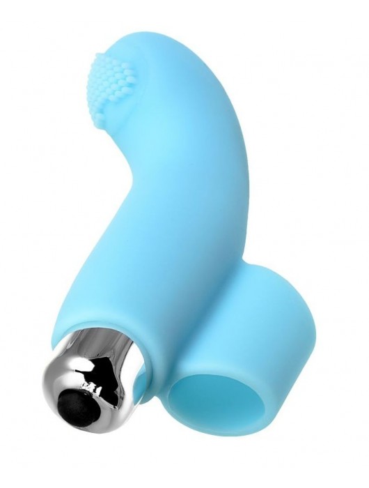 Голубая вибронасадка на палец JOS DANKO для точки G - 9,5 см. - JOS