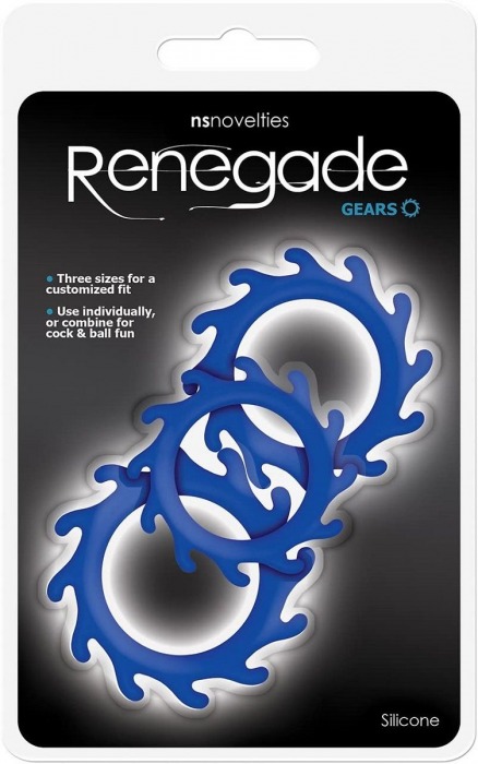 Набор из 3 синих эрекционных колец Renegade Gears - NS Novelties - в Коврове купить с доставкой