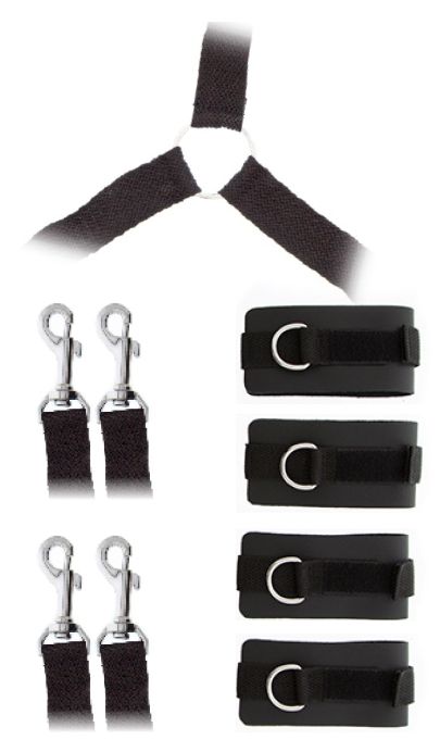 Комплект наручников и поножей LUXURIOUS BED RESTRAINT CUFF SET - Blush Novelties - купить с доставкой в Коврове