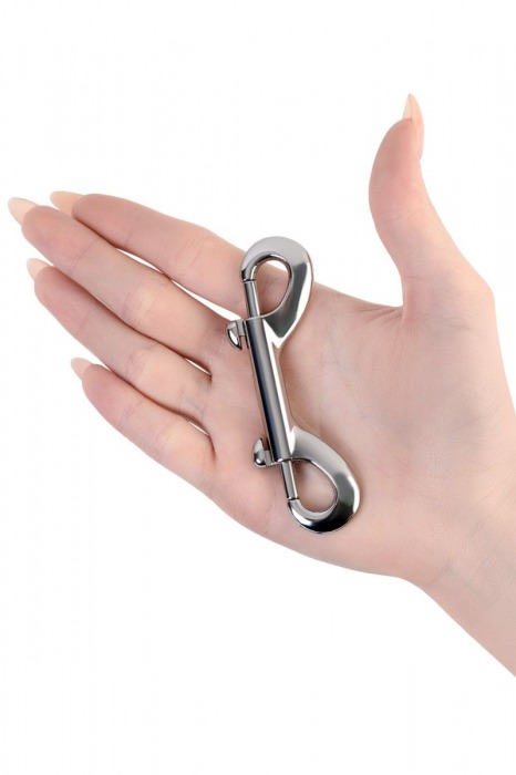 Серебристый двухсторонний карабин TOYFA Metal - ToyFa - купить с доставкой в Коврове