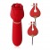 Красный вибромассажёр с зажимами для сосков - 16 см. - A-LOVING купить в Коврове с доставкой в Orgasmix.ru Красный вибромассажёр с зажимами для сосков - 16 см. - A-LOVING
