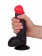 Чёрный фаллоимитатор с красной головкой - 17 см. - LOVETOY (А-Полимер) купить с доставкой в интернет-магазине Orgasmix в Коврове Чёрный фаллоимитатор с красной головкой - 17 см. - LOVETOY (А-Полимер)